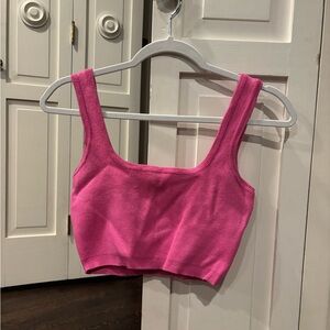 Pink Knit Crop Top